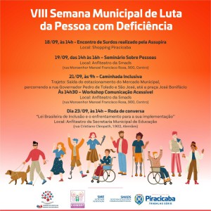 “Semana Municipal de Luta da Pessoa com Deficiência” De 18 à 23 de setembro  de 2022